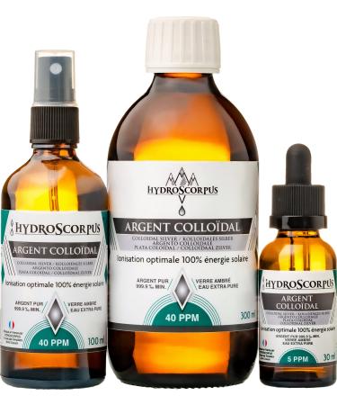 Colloidal Silver 40PPM and 5PPM GLASS BOTTLES ?Made in FRANCE?100% Natural Trace Element Bio Available?100% Ionization