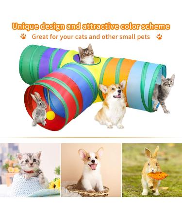 Malier Cat Toys Set Collapsible Tunnels, Interactive Feather Toy, Crinkle Balls, 3 Way Tube Indoor Cat & Kitten Play Set - Buy Online on GoSupps.com