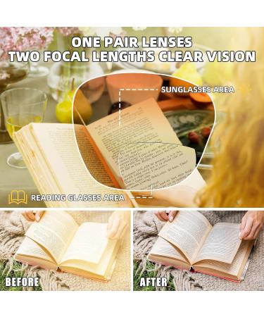 Shop JM Bifocal Reading Sunglasses for Women - Oversized Square UV400 Protection - Stylish Outdoor Sun Readers +2.5 Lens - Buy Online on GoSupps.com