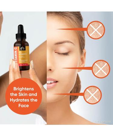 Natural Paradise 20% Vitamin C Face Serum - Aloe Vera Facial Serum With Hyaluronic Acid Aloe Vera & Green Tea Facial Serum for Dark Spots Vitamin C Serum For Face Skin Clearing - Made In Canada - 60 mL - Buy Online on GoSupps.com