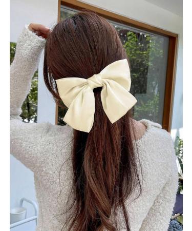 2pcs Hair Bows for Women and Girls in Cream/Black - Stylish Hair Ribbons for Hair - Buy Online on GoSupps.com
