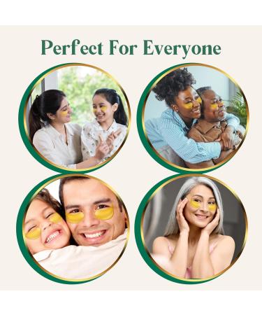 24K Gold Under Eye Patches - 24 Pairs for Puffiness Dark Circles & Wrinkles - Collagen & Hyaluronic Acid Enriched Masks - Buy Online on GoSupps.com