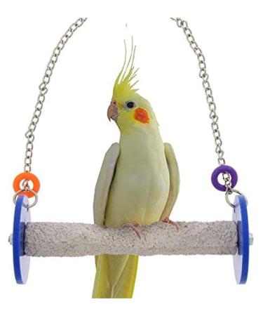 Sweet Feet and Beak Roll Swing and Perch Bird Toys - Keeps Nails and Beak in Top Condition - Handmade Pet Supplies - Safe and Non-Toxic Bird Cages Accessories - Parrot Toys 7.5" Small Blue