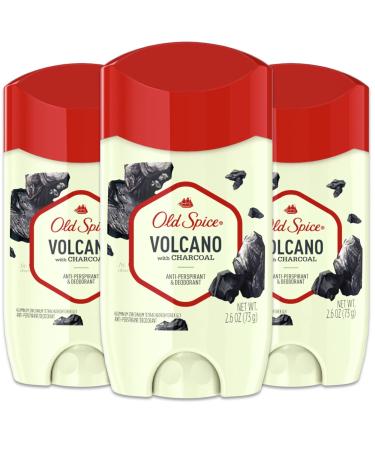 Old Spice Antiperspirant & Deodorant for Men Invisible Solid Volcano With Charcoal Scent Inspired by Natural Elements 2.6 Oz (Pack of 3) Volcano with Charcoal Deodorant 3 Pack