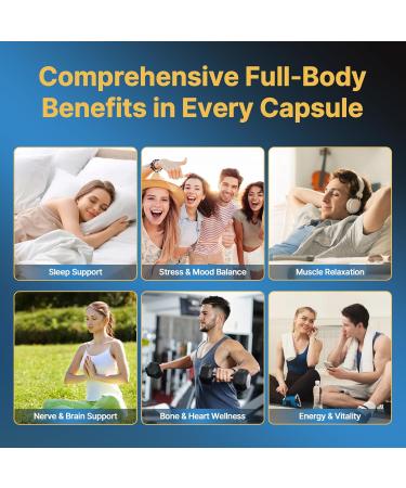 Magnesium 12 in 1 Complex 700mg High Absorption 12 in 1 Magnesium Complex with Glycinate Citrate Malate Taurate & More Supports Calm Sleep Muscle Heart & Nerve Health 120 Vegan Capsules - Buy Online on GoSupps.com