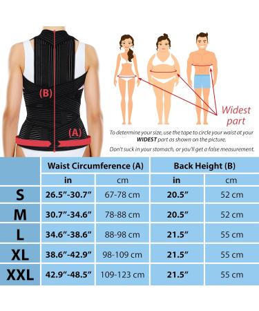 ORTONYX TLSO Full Back Support Brace - Removable Dorso-Lumbar Pad Lightweight & Breathable - Pain Relief for Thoracic Kyphosis & Herniated Disc - XX-Large Black - Buy Online on GoSupps.com