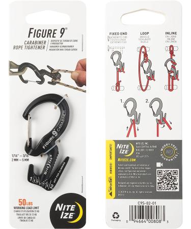 Nite Ize Figure 9 Carabiner Rope Tightener  Large Aluminum Rope Tightening Mechanism with Carabiner Clip  Fits Rope 3mm-9mm  150LB Load Limit Large Silver Gates - Buy Online on GoSupps.com