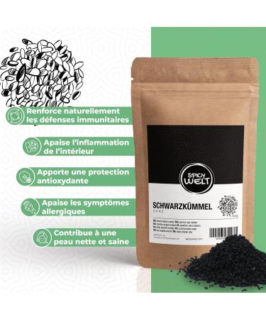 Spicy Welt Graines de Nigelle (100g) Cumin Noir Entier | Pour Pain Naan Salades Fromage & Cuisine Orientale | Saveur Poivr e & Croquante | 100% Naturel Sans Additifs - Buy Online on GoSupps.com