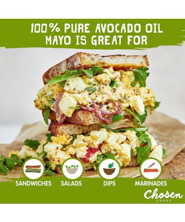 Chosen Foods Avocado Oil-Based Classic Mayonnaise 24 fl oz - Gluten & Dairy Free | Low-Carb Keto & Paleo Diet Friendly | Made with Cage Free Eggs - Buy Online on GoSupps.com
