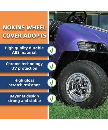 NOKINS Golf Cart SS Wheel Covers Hub Caps - Set of 4, 8 inch, Chrome - Silver | Universal Fit for Most Golf Carts - Buy Online on GoSupps.com