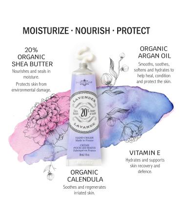 La Chatelaine 20% Shea Butter Hand Cream - Travel Size Lavender | Organic Argan Oil Moisturizing & Nourishing Paraben Free Made in France - 1 oz - Buy Online on GoSupps.com