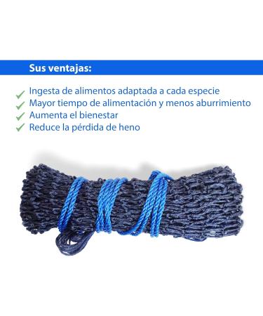 4x Heunetz Horses Feeding Nets - Extra Tightly Mesh for Improved Digestion | Includes 4 Free Carabiners | 4.5 kg Capacity | Dark Blue - Buy Online on GoSupps.com