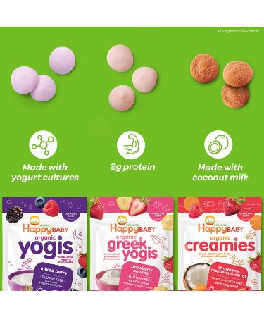 Buy Happy Family Organics Organic Greek Yogis - Strawberry Banana 1 oz | Healthy Snacks for Kids - Buy Online on GoSupps.com