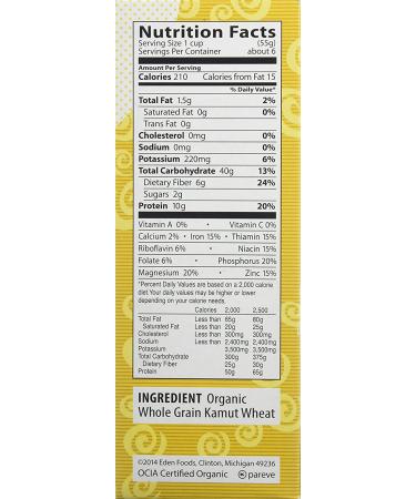 Organic Kamut Spirals - 100% Whole Grain - 12oz (Pack of 6) | Eden - Buy Online on GoSupps.com