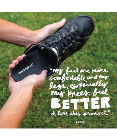 Superfeet Black Orthotic Arch Support Insoles - Thin & Tight Shoes - Size 9.5-11 Men, 10.5-12 Women - Buy Online on GoSupps.com