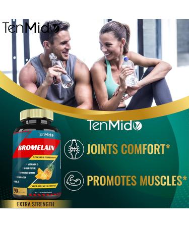 Bromelain Extract Capsules Proteolytic Enzymes & VitC Quercetin Echinacea Garlic Pepper - Supports Digestion Health Nutrient Absorption - 90caps 3Months Supply 90 Count (Pack of 1) - Buy Online on GoSupps.com