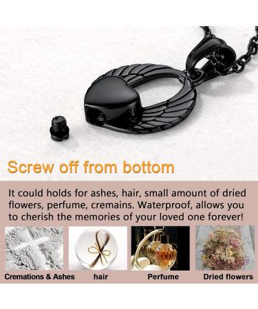U7 Women's Cremation Urn Necklace - Celtic Knot & Wing Design - Stainless Steel Pendant for Ashes - Memorial Jewelry - Buy Online on GoSupps.com