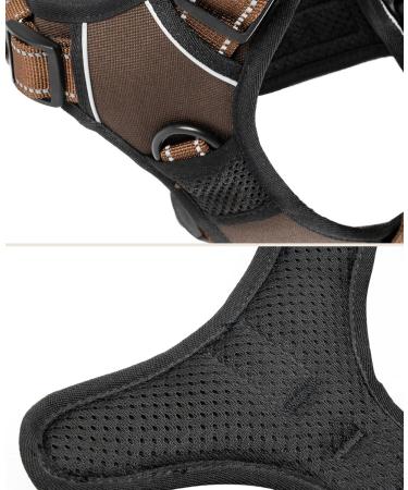 Buy Lionto Padded Anti-Pull Dog Harness - Reflective & Adjustable Safety Harness in Brown Size S - International Shipping Available - Buy Online on GoSupps.com