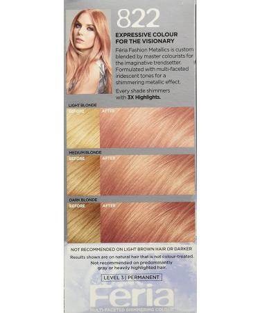 Shop L'Oreal Feria 822 Medium Iridescent Blonde - Multi-Faceted Shimmering Color - Buy Online on GoSupps.com