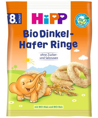 HiPP Organic Snack Products Organic Spelt-Oat Rings Pack of 7 (7 x 30 g) - Buy Online on GoSupps.com