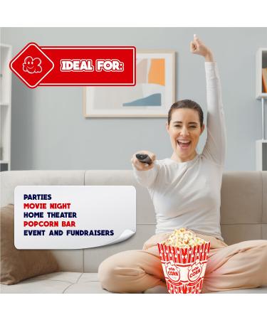 Poppy's Large Popcorn Boxes 200 Pack 46 Oz Concession-Grade Popcorn Buckets Popcorn Machine Accessories for Popcorn Bars Movie Nights Concessions - Buy Online on GoSupps.com
