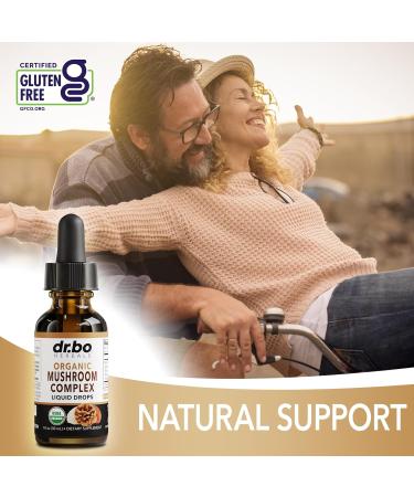 Organic Lions Mane Mushroom Complex - Mushroom Supplement Liquid Drops Tincture for Focus Fog Brain Health Supplements - Vegan Herbal Organic Lion's Mane Mushrooms Reishi Turkey Tail Extract 1oz - Buy Online on GoSupps.com