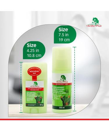 ARTHRI-PLUS Natural Pain Relief Duo (Stick Spray)- Long Lasting Topical Pain Reliever - Backache Headache Arthritis Muscle and Joint Relief - Buy Online on GoSupps.com
