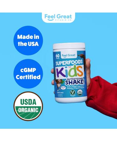 Kids Organic Super Greens Powder | All-In-One Multivitamin with Fruits & Veggies | No Fillers Sugars or Synthetic Vitamins - Healthy Kids Nutrition Shake - Buy Online on GoSupps.com