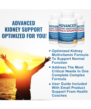 Advanced Kidney Essentials Multivitamin. Kidney Support Supplement for Complete Kidney Health. Kidney Health Supplement with Renal Vitamins 90 Caps 90 Count (Pack of 1) - Buy Online on GoSupps.com