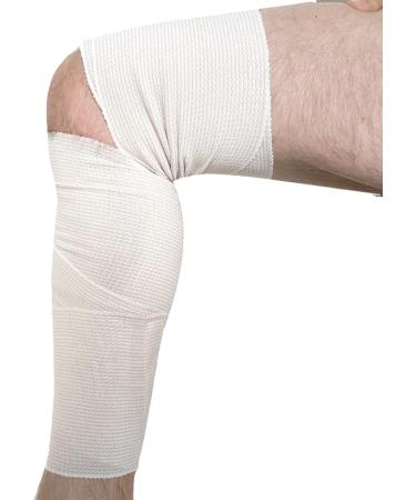 HGP Elastic Bandage Wrap 4 Pack - Extra Wide 6 X 15' Compression Wrap with Touch Closure - Ideal for Lower Legs, Knees, Ankles, Chest - Buy Online on GoSupps.com