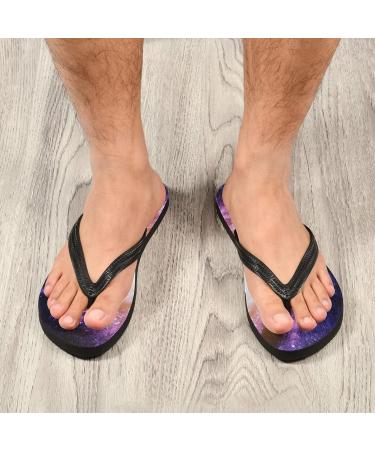Mnsruu Universe Spirale Galaxy Space Planet Purple Flip Flops | XL Sandals for Men & Women | Comfortable Home Slippers for Travel & Spa - Buy Online on GoSupps.com