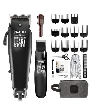 Wahl and Peaky Blinders Clipper & Beard Trimmer Gift Set Corded Hair Clippers Men Head Shaver Beard Trimmers Stubble Trimming Brush Mens Grooming Kit Peaky Blinders Hair Clipper and Beard Trimmer Gift Set