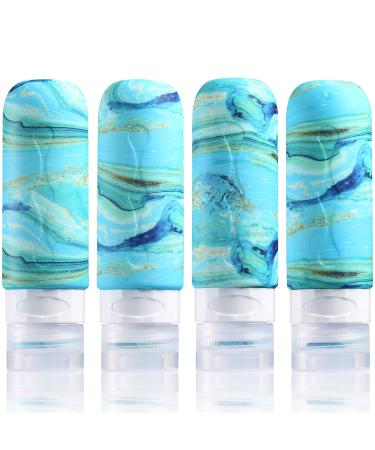 Gemice travel bottles for toilet items TSA groomed travel size 85 ml BPA-free leak-proof travel tub refillable liquid liquid travel accessories for cometic shampoo and lotion soap (4 pieces) turquoise - Buy Online on GoSupps.com