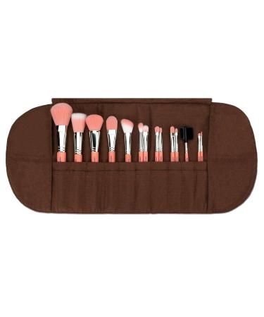Bdellium Tools Professional Makeup Brush Set - 14pc Pink Bambu Series with Roll-Up Pouch | International Shipping Available - Buy Online on GoSupps.com
