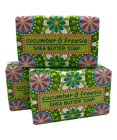 Greenwich Bay - 6.5 oz Garden Shea Butter - 3 Bar Soaps - Cucumber & Freesia
