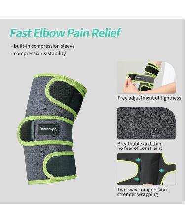 Adjustable Elbow Brace with Dual-Spring Stabilizer | Metal Splints for Tennis/Golfers Elbow Pain Relief | Arthritis & Tendonitis Support - Buy Online on GoSupps.com