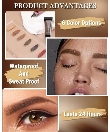 Waterproof Tinted Eyebrow Gel Kit-2PCS Dark Brown Thickening Brow gel para cejas Brow Fillers Fast Definitio Brow Glue Natural Long Lasting brow Makeup for Women with 2 Eyebrow Brushes-Set 04 #04 Dark Brown - Buy Online on GoSupps.com