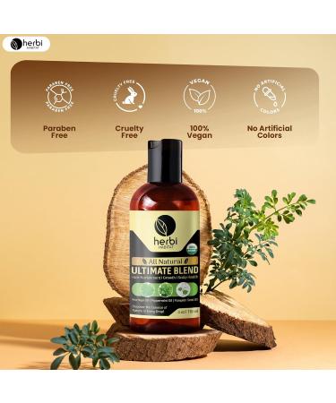 All Natural Ultimate Blend Hair Growth Oil - Moringa Pumpkin Seed & Peppermint for Dry Damaged Hair - Nourishing & Strengthening Oil 4 Fl Oz - Buy Online on GoSupps.com