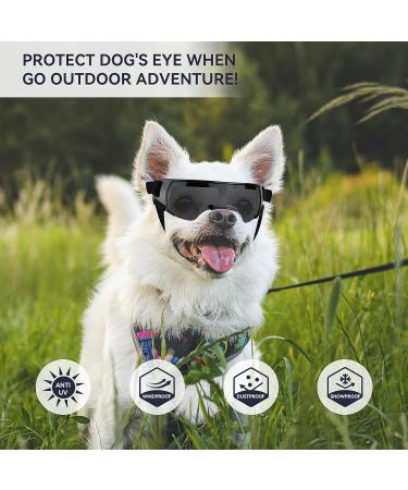 Stylish UV Protection Sunglasses for Small Dogs - Windproof Anti-Fog Dog Goggles in Black - Buy Online on GoSupps.com