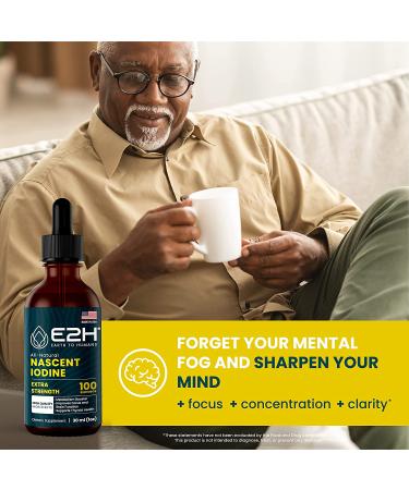 E2H Vegan Liquid Iodine - Thyroid Support & Cognitive Function - 2 Fl Oz - Buy Online on GoSupps.com