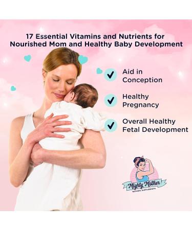 Mighty Mother Conception Fertility Prenatal Vitamins - 60 Capsules | With Iron, Folic Acid, Zinc, Biotin, Vitamin C, D, & B Complex | Pre & Post-Natal Multivitamins for Healthy Pregnancy - Buy Online on GoSupps.com