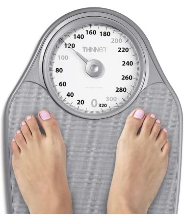 Thinner Extra-Large Dial Analog Bathroom Scale - Measures Weight Up to 330 Lbs - Silver - Buy Online on GoSupps.com
