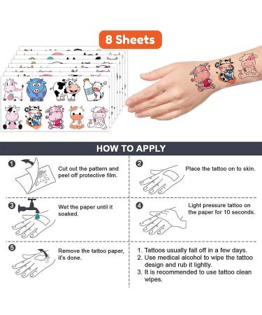 8 Sheet Cow Temporary Tattoos for Kids - 68Pcs Cow Birthday Party Decorations & Supplies, Cute Cow Tattoo Stickers - Ideal Party Favors for Boys & Girls, Schools, Prizes & Themed Events - Buy Online on GoSupps.com