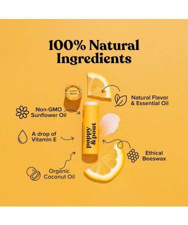 Poppy & Pout Jumbo Lip Balm 2 Pack All Natural Lip Balms & Moisturizers Hydrates with Beeswax Vitamin E Organic Coconut Island Coconut & Lemon Bloom - Buy Online on GoSupps.com
