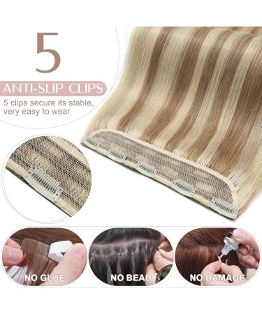 20 inches SEGO One Piece Clip in Remy Real Hair Extensions Human Hair THICK #12/613 Golden Brown&Bleach Blonde Hairpieces for Women 3/4 Full Head Straight (95g) - Buy Online on GoSupps.com