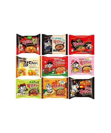 CNMART Samyang Korean Assorted Top Spicy Ramen Instant Noodles Challenge (Pack of 10)