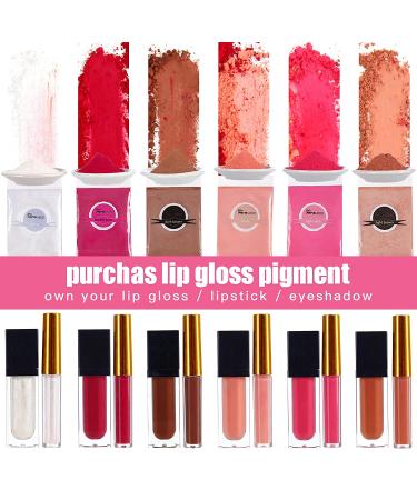 PARAMISS Lip Gloss Pigment Powder Set - 5 Colors x 10G with White Metallic Shimmer Pearl Glitter for Lipstick, Eyeshadow - Cosmetic Grade Lip Dye - Buy Online on GoSupps.com