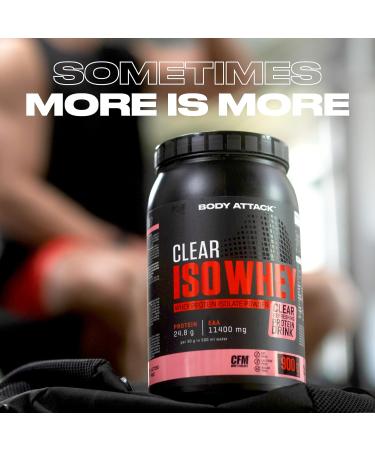 Body Attack Clear Iso Whey - Watermelon Flavor 900g | Made in Germany - Refreshing Protein Isolate with 24g Protein & 11 400mg EAAs - Sugar & Fat-Free - Buy Online on GoSupps.com