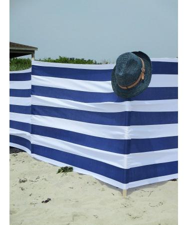 13 ft Beach Windscreen Privacy Windblocker + Free Bag Made in Europe Blue/White Stripes - Buy Online on GoSupps.com
