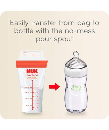 NUK Seal 'n Go Breast Milk Bags 100 Pre-Sterilized Storage Bags 6 oz (180 ml) Each - Buy Online on GoSupps.com